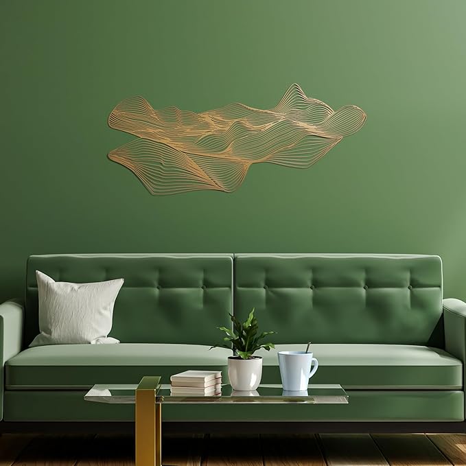 NEODECO Sand Dune Metal Wall Art - Minimalist & Desert Nature Decor, Abstract Line Art - Bedroom & Office Decor, Housewarming Gift, Large Wall Art