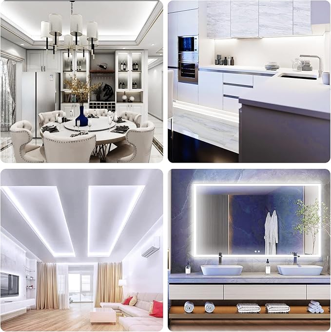 Neon Rope Lights, 16.4ft Rope Lights with Dimmable Remote and Adapter, Waterproof Flexible Smart Led Strip Lights for Bedroom, Super Bright, DIY Neon Sign, Indoors Outdoors Wall Decor, White