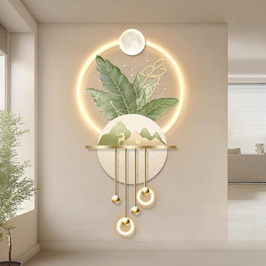 Bonsai 3D LED Wall Art Light Wall Sculpture Painting Decoration Art Modern Wall Hanging Painting for Living Room Entrance Corridor Decorative Wall Mounted Lamp(Stylle I)