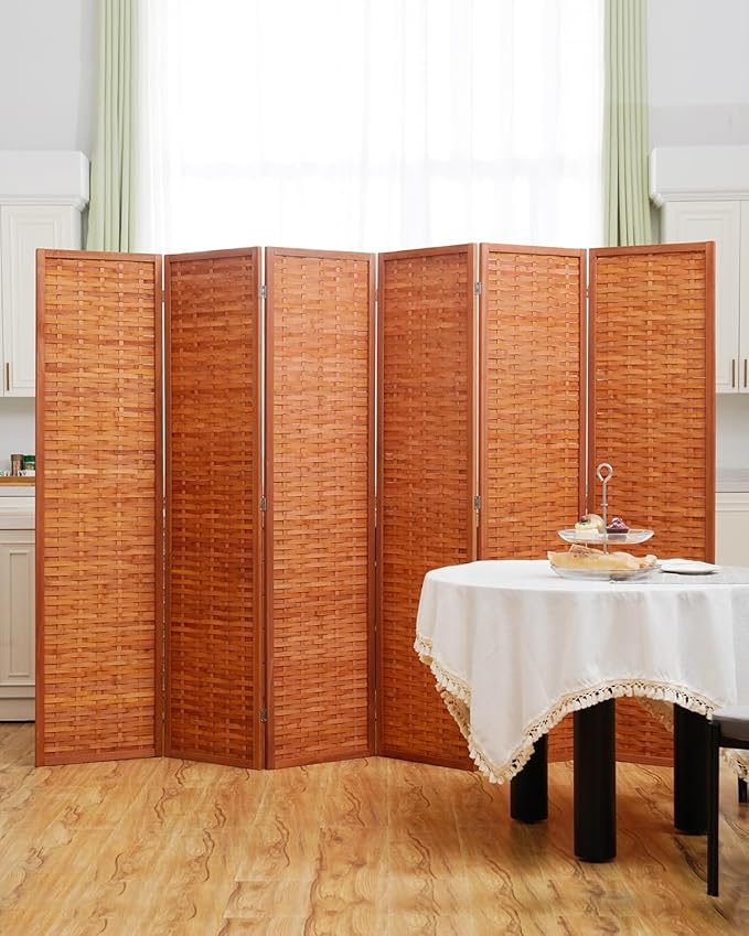 JOSTYLE 6ft Folding Privacy Screens 6-Panel Freestanding Room Dividers
