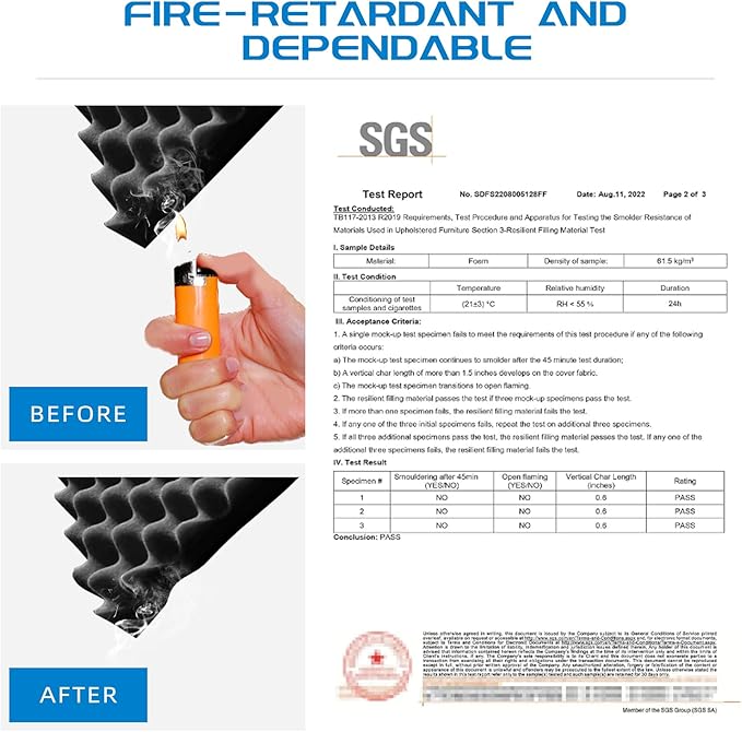 1 Pack Sound Proof Foam Panels |48"×24"×2" Quick-Recovery Soundproof Wall Panels | High Density Sound Dampening Panels for Home Studio,(Black)