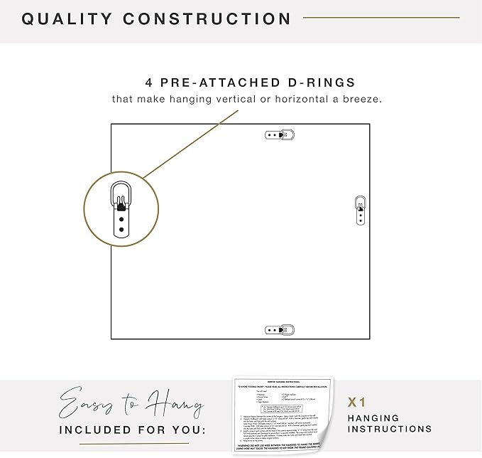 MCS Nordic Blossom Large Wall Mirror, Modern Rectangle Mirror Home Decor for Living Room, Bedroom, or Bathroom, 27 by 33 Inch, White