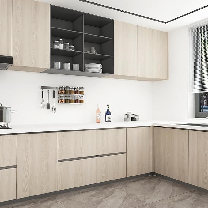 157x 31 Inch Wide Thick Wood Grain Wallpaper Peel and Stick Beige Cherry Wood Contact Paper Waterproof Removable Faux Wood Stickers for Furniture Kitchen Bedroom Bathroom Decorative Vinyl Film