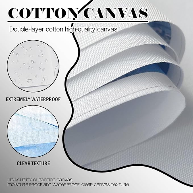 Modern Geometric Abstract Canvas Wall Art 40 x 20 inches Navy Blue and Beige Tones Canvas Painting Framed Home Artwork Living Room Decor for Bedroom Office Wall Decor