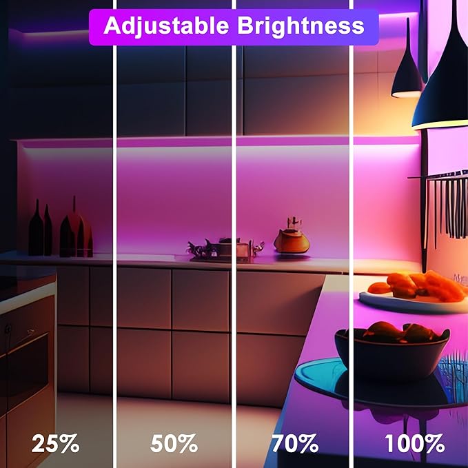maylit Smart Under Cabinet Lights Plug in, 3 Pcs 12 Inch Ultra Thin Under Cabinet Lighting, Multicolor Under Counter Lights for Kitchen, Dimmable Mood Light for Cabinet, Counter, Workbench