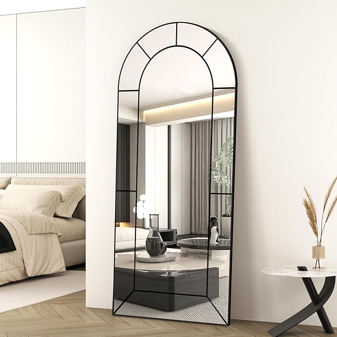 Wall Mirror,Full Length Floor, Window Pane for Living Room Decor, Decorative Wall Art, Large Wall for Bedroom, Hallway, Living Room Arch-56"X22"