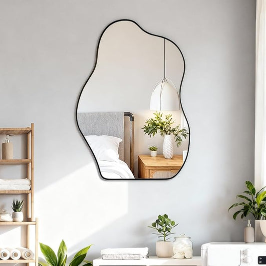 BOMINICA Irregular Wall Mirror - Asymmetrical Mirror for Bathroom, Living Room, Entryway, Bedroom - 20" x 28"