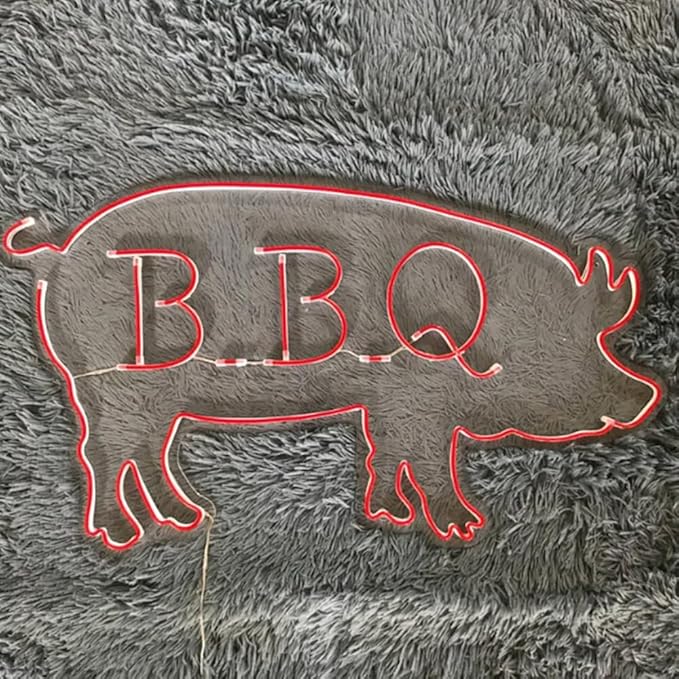 BBQ pig Led Sign, Pig Led Sign, Wall Decor, Animal Neon Sign, Custom Neon Sign, BBQ Led Sign, Best Gifts, Restaurant Led Sign, BBQ Pig neon Size:20inches