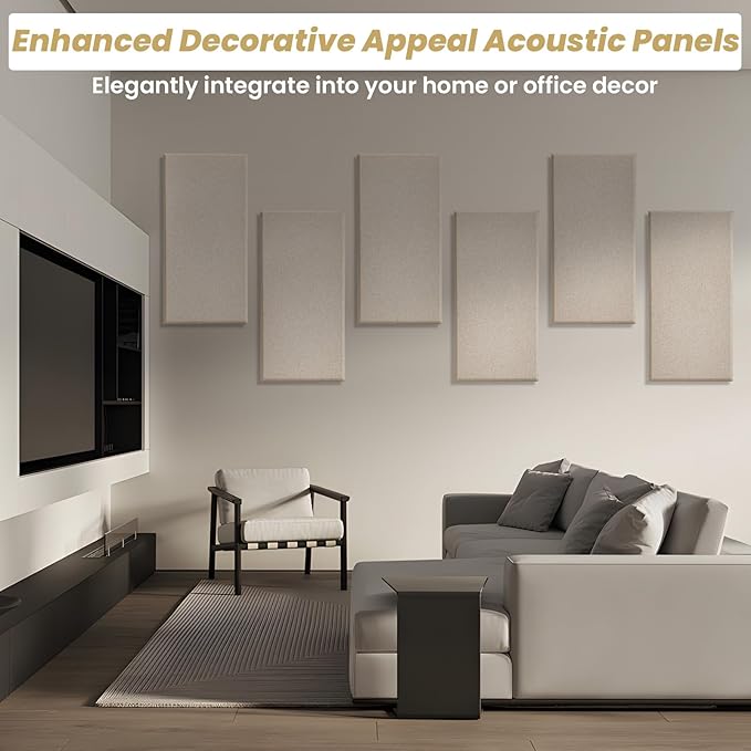 6 PCS Acoustic Panels, Large Soundproof Wall Panels, Professional Fiberglass Sound Absorbing Panels, 23.6x11.8 Inches Sound Proof Foam Panels for Walls, Studio Home Offices