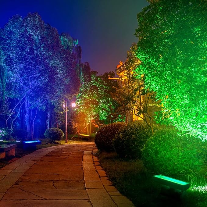 Linkable LED Wall Washer Light with RF Remote, 144W RGBW 5700K Dimmable LED Wall Wash Lighting, AC 120V Waterproof Outdoor CCT Flood Lighting for Buildings, Landscapes, Shops, Ads