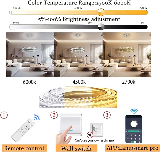 Led 15.7" Silver Ring Crystal Chandelier for Living Room, Modern Dimmable Chandeliers Lighting Adjustable Hanging Pendant Light for Dining Room