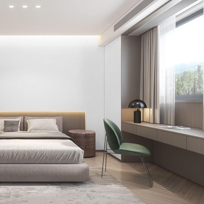 17.51in x400in White Wallpaper Peel and Stick Removable Modern White Contact Paper Self Adhesive Textured Decorative Wall Covering Bathroom Kitchen Cabinet Upgrade Thicker