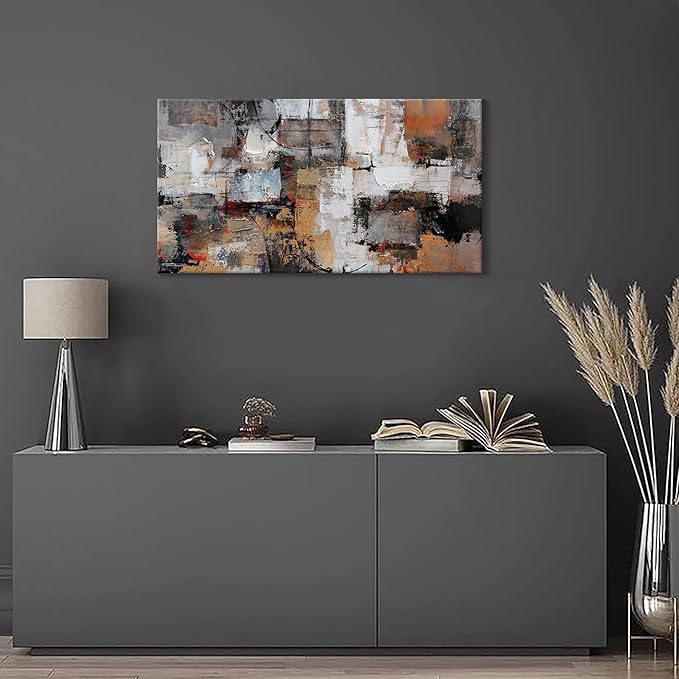 Abstract Canvas Wall Art, Modern Minimalist Wall Art Painting, Brown Room Decorations, Framed Wall Art for Living Room, Bedroom, Office Artwork Wall Decor - Wall Art 20×40IN