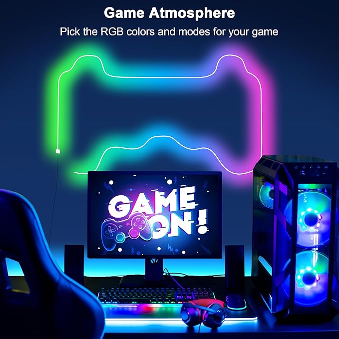 Cozylady 20Ft RGB LED Neon Rope Lights for Bedroom, 6m LED Strip Lamp with Double Sided Adhesive Tape, App/Remote Control Waterproof DIY Lights Decorate The Outdoor and Indoor of Your Home.