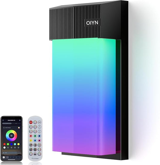 Outdoor Wall Lights, Smart LED RGBICWW Porch Lights Outdoor, Modern 1500LM Exterior Lighting Fixtures, IP65 Waterproof Color-Changing Wall Lamp for House, Patio, Garage, Yard, 1 Pack