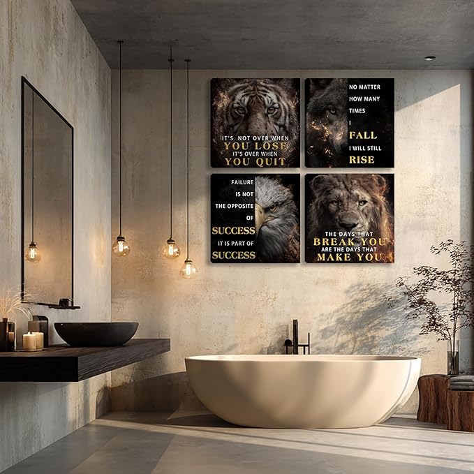 Motivational Wall Decor for Living Room Inspirational Wall Art for Office Workplace Canvas Wall Art Painting Poster Prints Artwork 12"x12"x4