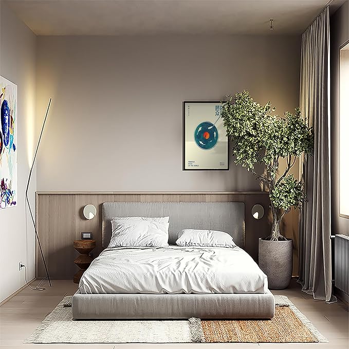 Japanese Canvas Wall Art Retro Music Cover Poster Modern Ukiyo-E Picture Asian Aesthetic Prints Painting For Home Bedroom Dorm Living Room Wall Decor 24x36in Framed