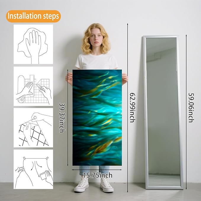 Nuxovilar Teal Crystal Gemstone Textured Peel and Stick Wallpaper, 15.75"x39.37", Self-Adhesive Contact Paper, Artistic Stone-Like Design for Bedroom, Living Room and Table Decor