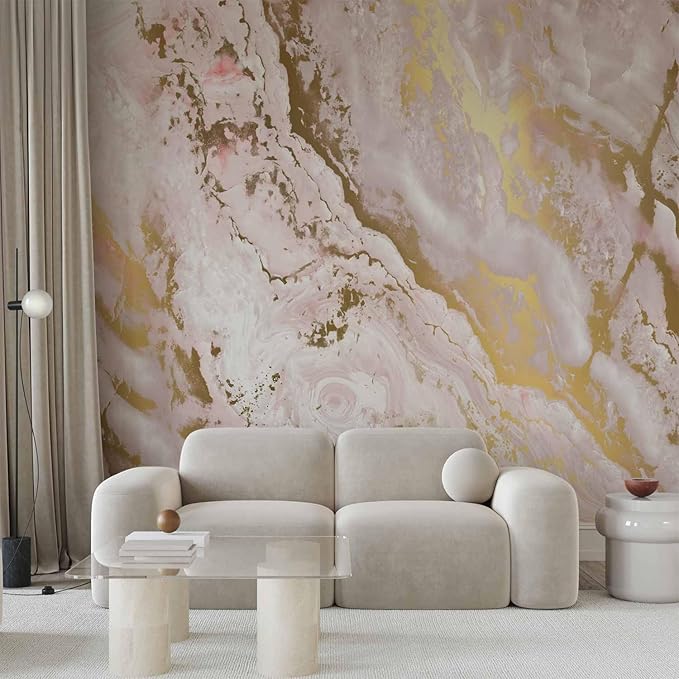 artgeist Wall Mural Abstract 98x69 in - XXL Non-Woven Wallpaper Fleece Wall Decor Photo Print Picture Image Design Faux Marble Optical 3D Effect f-C-0494-a-a