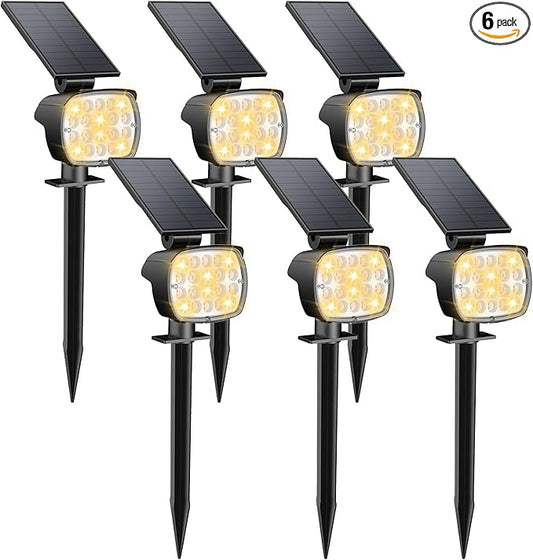 Kaxiida Solar Lights Outdoor Waterproof - 2025 Upgrade 3 Level Ultra Bright Spot Lights Uplights, LED Landscape Spotlight for Tree, Pathway, Wall, Adjustable Solar Panel Auto On/Off