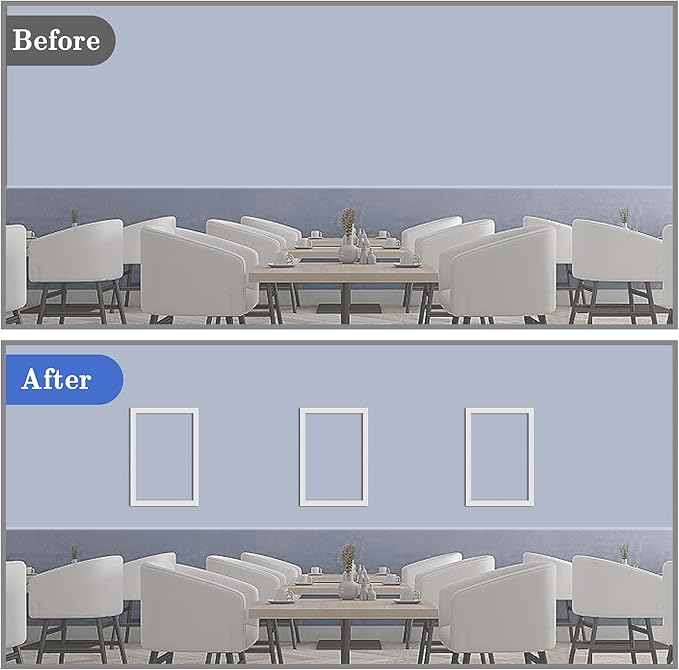 moonoom 20 Ft x 1.1' Wall Decoration Molding Trim, White Self-Adhesive 3D Chair Rail Panel Molding, Flexible DIY Wall Trim for Mirror, Window Frame and Home Decoration