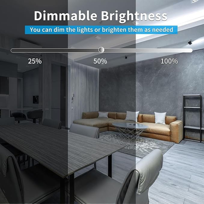 50FT COB LED Strip Lights DC 24V Dimmable 6000K White Flexible LED Tape Light for Bedroom, with Remote and app Control LED Tape Lights CRI90+,for DIY Home Decoration