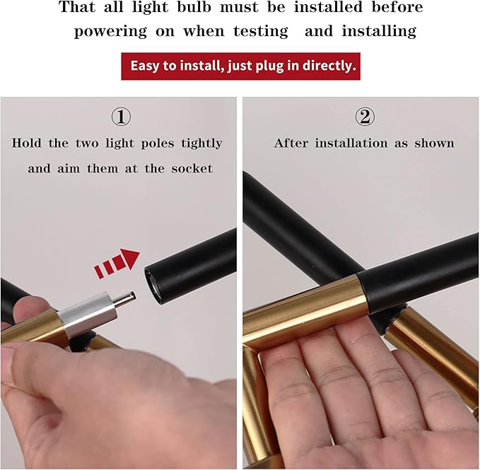 Black and Gold Chandelier,Modern Sputnik Chandelier LED Chandeliers Ceiling Light Easy to Install Pendant Lights New Art Hanging Lamps for Dining Room,Kitchen,Bedroom,Living Room (12 Heads )