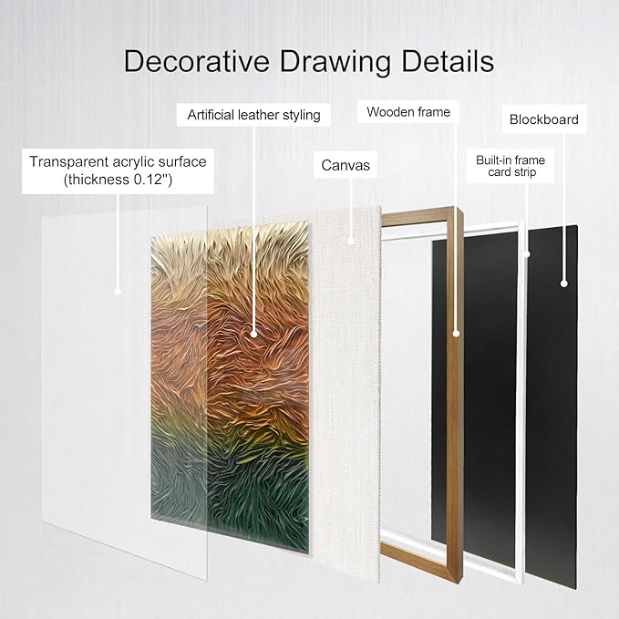 BrightA Textured Colorful Wall Art Handmade Leather Large Artwork Large Wall Art for Living Room Bedroom Hallway Wall Decor 39.4"x59"