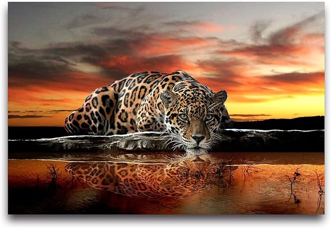 Clouar - Animal Leopard 3D Wallpaper Mural 158" x 110"(Not Self-Adhesive)