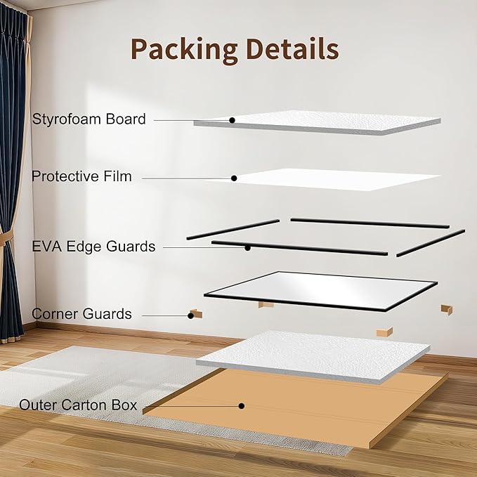 Black Bathroom Mirror for Wall, 20x48 Inch Rectangle with Metal Frame, Modern Vanity for Bathroom Living Room, Entryway Hangs Horizontal or Vertical