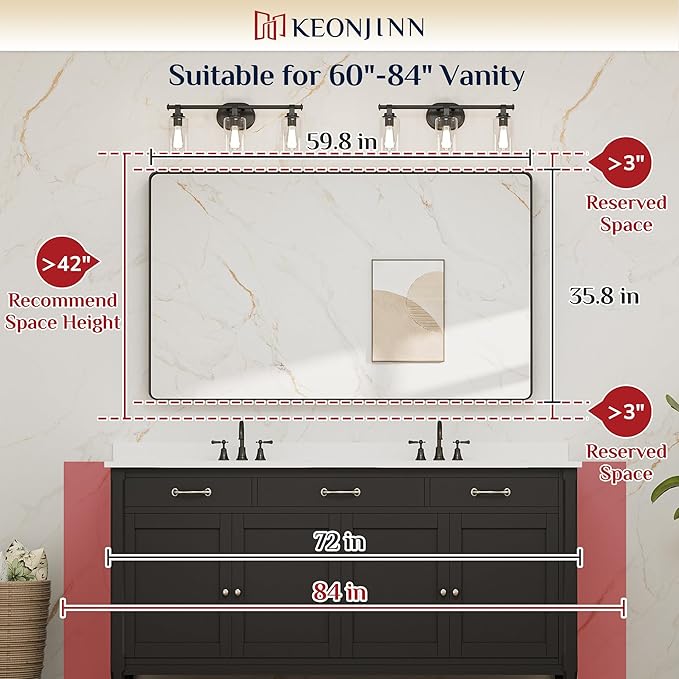 Keonjinn Gold Mirrors for Wall, 60” x 36” Large Brushed Brass Bathroom Mirrors for Over Sink, Rounded Rectangle Farmhouse Vanity Mirror, HD Tempered Glass Modern Decorative Mirror(Horizontal/Vertical)