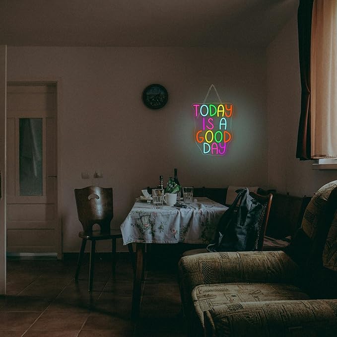 Looklight Today is a Good Day Neon Signs for Wall Decor LED Light Sign Decoration for Bar Cafe Shop Restaurant Hotel Bedroom Celebrate Party Best Gift for Family Lovers