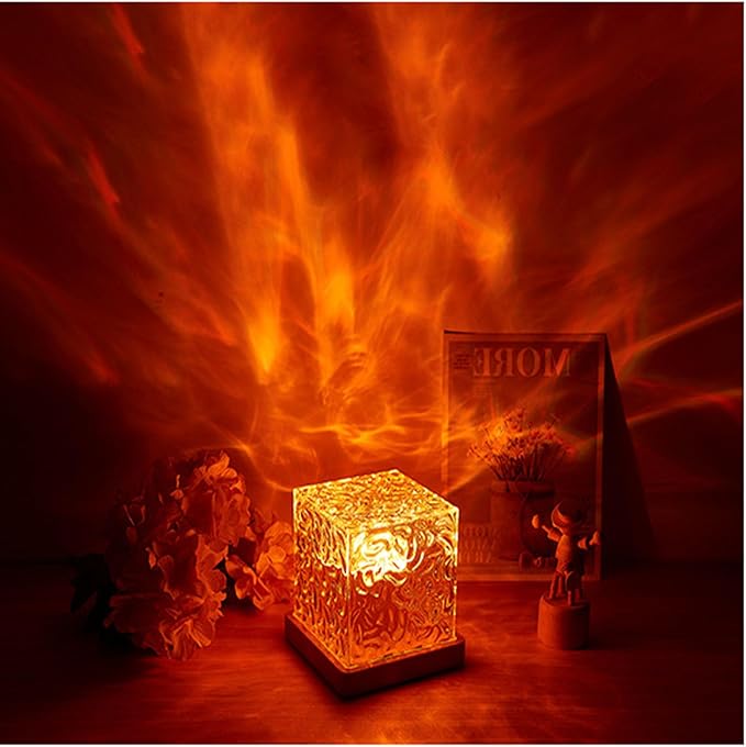 Aurora Dreamscape Projector, 3D Ripple Romantic Ambient Lighting, 16 Colors Rechargeable Aurora Light Projector & Mood Lighting Galaxy Lamp with Touch & Remote for Bedroom (16color, Rechargeable)