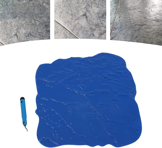 Concrete Pattern Seamless Concrete Texturing Skin Concrete Quick Imprinting PU Concrete Stamps Mat Slate Seamless Texture 3D Stone Wall Panels for Imprinting Concrete Intdoor Outdoor (12 * 12in)