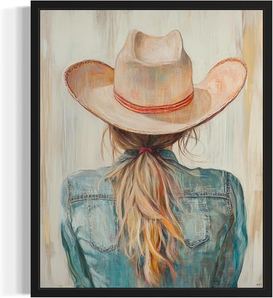 Cowgirl Art Print Poster Wall Art, Western Country Farmhouse Wild West for Bedroom, Bathroom, Living Room Art Decor 58 (Cowgirl, 8 x 10 inches, Unframed)