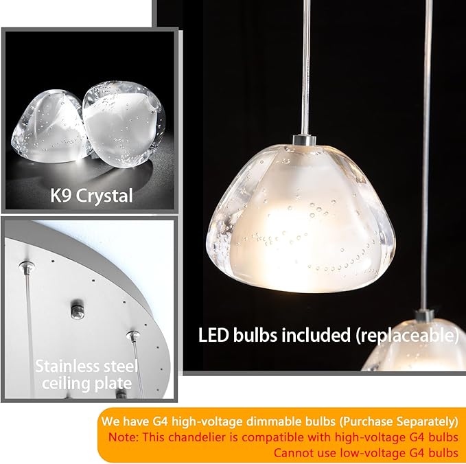 25-Lights Modern Crystal Chandeliers for Staircase LED Handing Light Fixture for Foyer Hallway