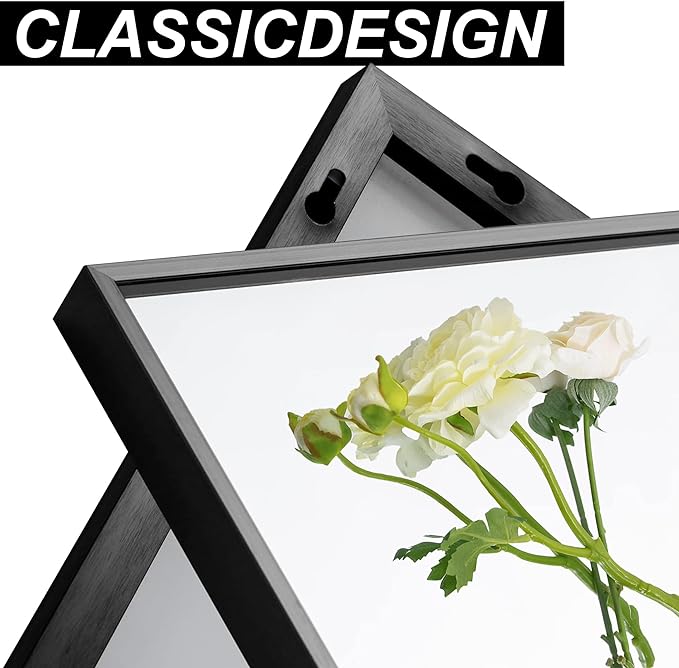 Black Bathroom Mirror for Wall, 30x55 Inch Rectangle Mirrors with Metal Frame, Modern Vanity Wall Mirror Decor for Entryway Hangs, Bathroom Living Room Horizontal or Vertical