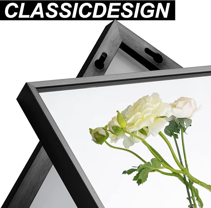 Black Bathroom Mirror for Wall, 30x60 Inch Rectangle Mirrors with Metal Frame, Modern Vanity Wall Mirror Decor for Entryway Hangs, Bathroom Living Room Horizontal or Vertical