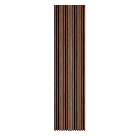 94" L x 24" W Acoustic Wood Wall Paneling, Decorative Sound Proof Panels for Walls and Ceilings, 3D Slat Wood Wall Panels (Set of 10) (Dark Chestnut)