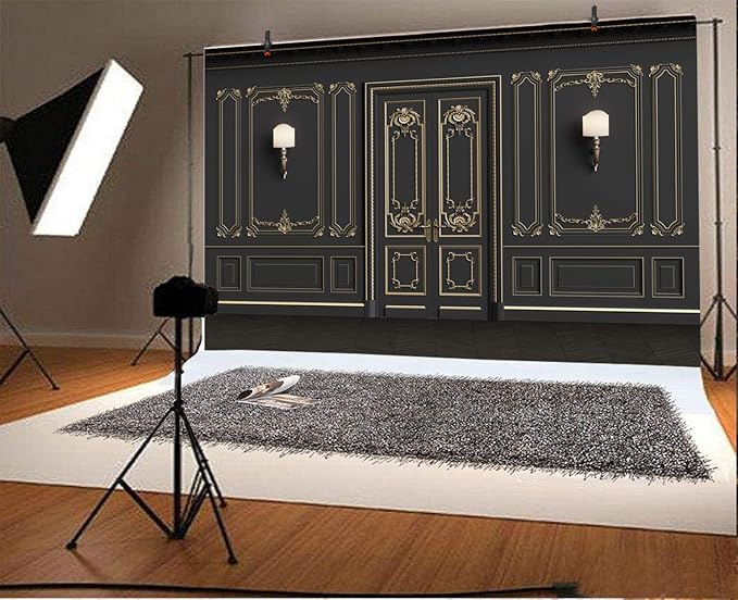 Leyiyi 10x6.5ft Vintage Room Inside Backdrop European Frame French Door Modern Castle House Cementery Wall Vintage Lantern Photo Background Cowboy Kids Birthday Portrait Studio Prop Vinyl Wallpaper