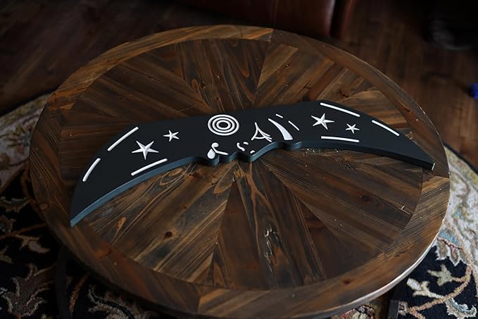 Craft and Plank 3D Floating Crescent Moon Wall Art for Aesthetic Home Decor with Modern Design | Handcrafted Wooden Sculpture | Black