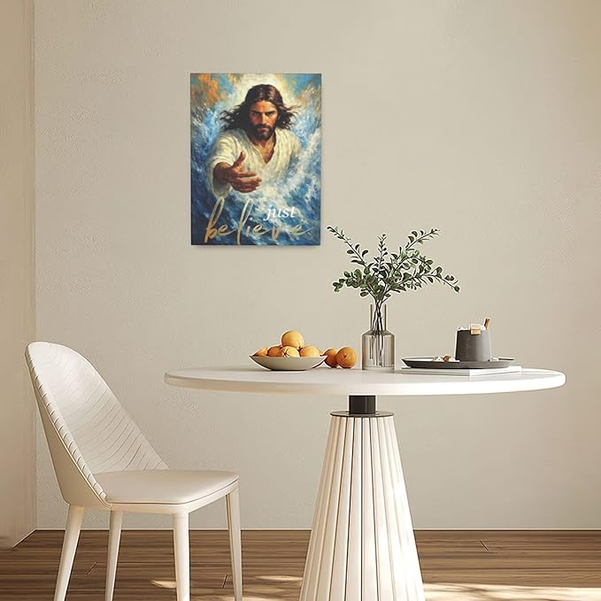 Christ Jesus Wall Art Christian Canvas Wall Decor Religious Bible Pictures Christ Paintings Prints Artwork Framed Divine Mercy Decorations For Church Prayer Room Bathroom Bedroom Living Room Gifts 12" x 16"