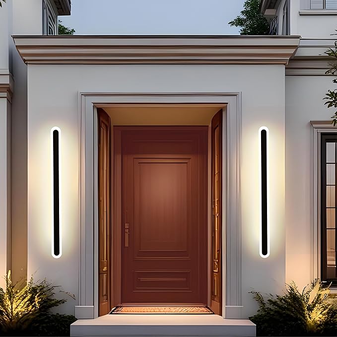 2-Pack 40in Long Outdoor Modern LED Wall Light, 30W IP65 Waterproof LED Wall Mount Lighting Fixture, Long Outdoor Wall Light Dimmable 3CCT Acrylic Wall Sconce