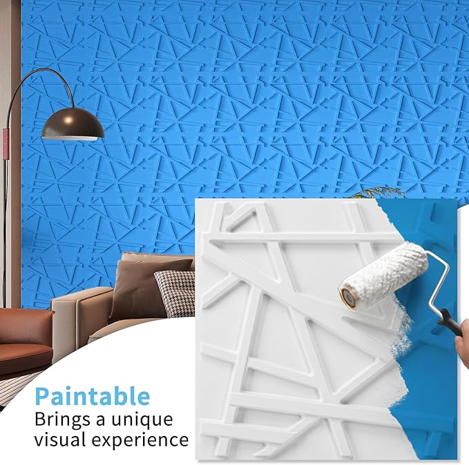 Art3d 100 Pack Decorative 3D Wall Panels, 97 Sq.Feet PVC Interior Wall Décor, 11.8"x11.8", White