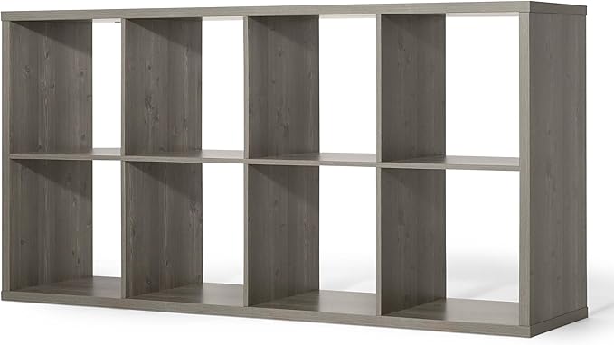 CAPHAUS Sturdy Room 13-Inch Cube Storage Organizer Shelf, with Extra Thick Exterior Edge, Open Storage Shelf Divider, Bookcase, 6-Cube / 8-Cube / 9-Cube, Colors Available in Rustic Grey Oak and White