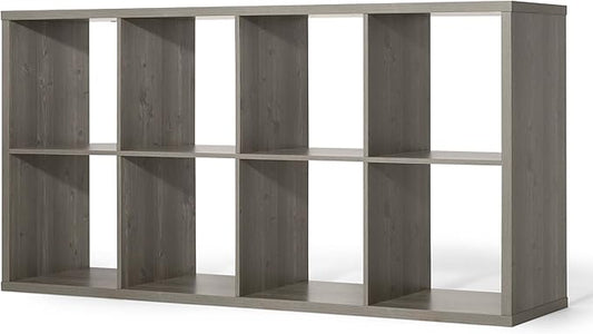 CAPHAUS Sturdy Room 13-Inch Cube Storage Organizer Shelf, with Extra Thick Exterior Edge, Open Storage Shelf Divider, Bookcase, 6-Cube / 8-Cube / 9-Cube, Colors Available in Rustic Grey Oak and White