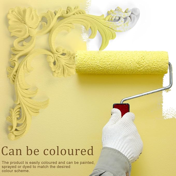 4 Pcs PU Ceiling Molding Kit 13.4 x 13.4 in Luxe Architectural Corners Decoration Murals Trim Premade Flowers Pattern French Style Wall Decor for Ceiling Decorative Panels for Wall