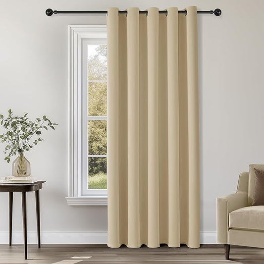 ChrisDowa Blackout Curtains 70 inches Wide for Bedroom - Extra Wide Grommet Thermal Insulated Room Darkening Curtains for Living Room (1 Panel, Biscotti Beige, 70 x 84 Inch)