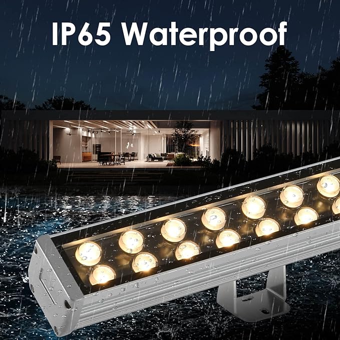 LED Wall Washer Lights 48W,3000K Warm White Linear Light Bar,Waterproof IP65 with US Plug Stage Light for Outdoor/Indoor Lighting Projects,Billboard,Warehouse,Hotel