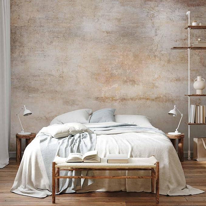 artgeist Wall Mural Abstract 77x55 in - Peel and Stick Self-Adhesive Wallpaper Removable Large Sticker Foil Wall Decor Print Design Mural Background Gold Concrete Look f-A-10084-a-a